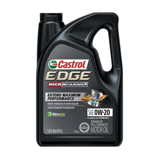 Castrol Edge High Mileage Full Synthetic Engine Oil 0W-20 5 Quart